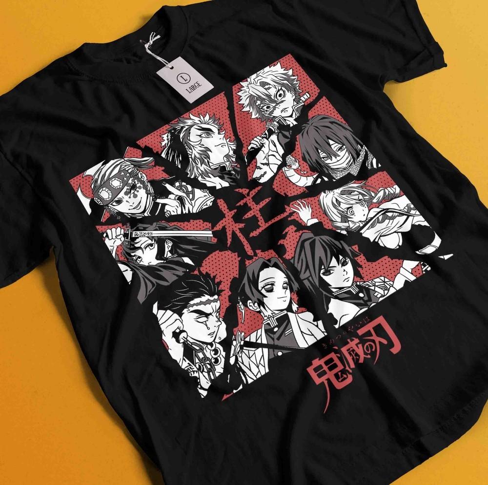 

Рубашка Истребитель демонов Футболка Тандзиро Футболка Зеницу Футболка Мудзан Дома Футболка Иноске Нэдзуко L