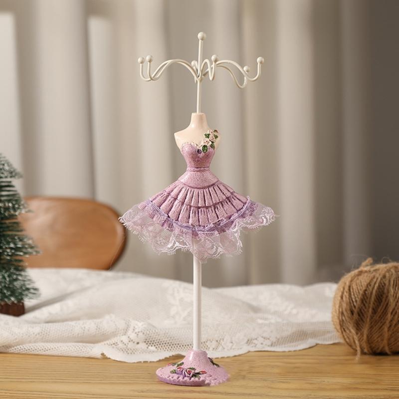 Rotatable Doll Model Jewelry Tower Fashionable Jewelry Organizer Model Display Rack for Earrings Necklace Bracelet