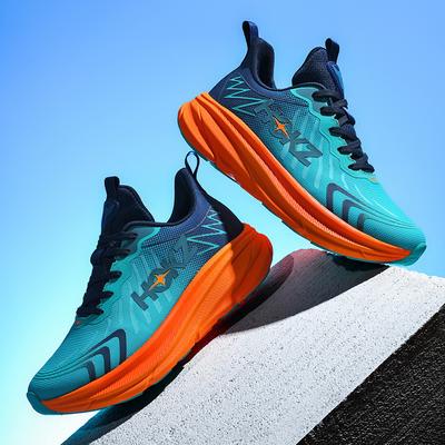 New Fashionable Men's Platform Running Trendy Shoes Breathable Mesh Sneakers Marathon Outdoor Running Large Size Men's Shoes