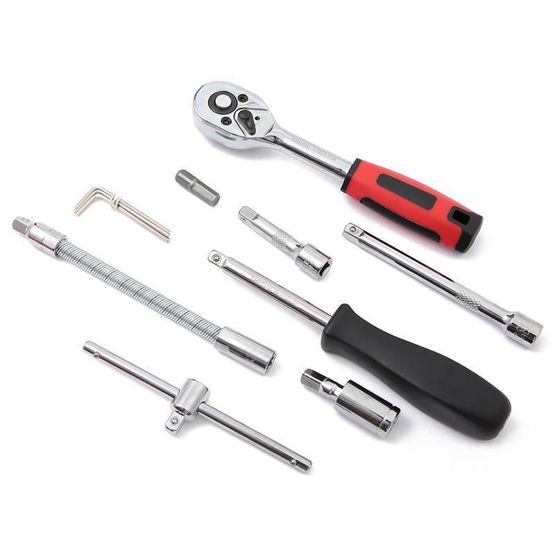 Jeu de 53 pièces de douilles et clé à cliquet 1/4" pour la réparation automobile
