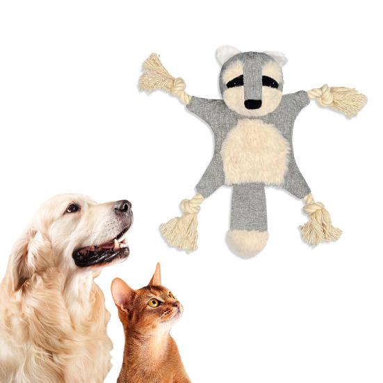 Pet Toy Bite-resistant Interactive Dog Squeaky Toy Cartoon Animal Shape Plush Dog Chew Toy Pet Supplies