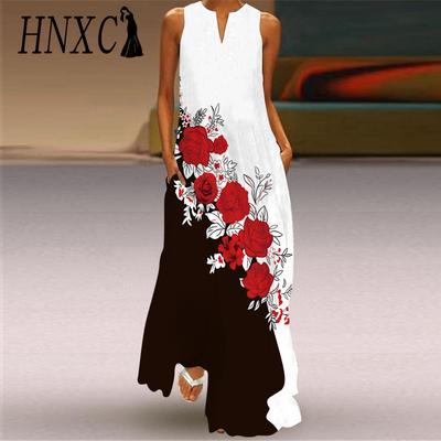 Moda dama vara primavara fara maneci rochii casual cu decolteu in V