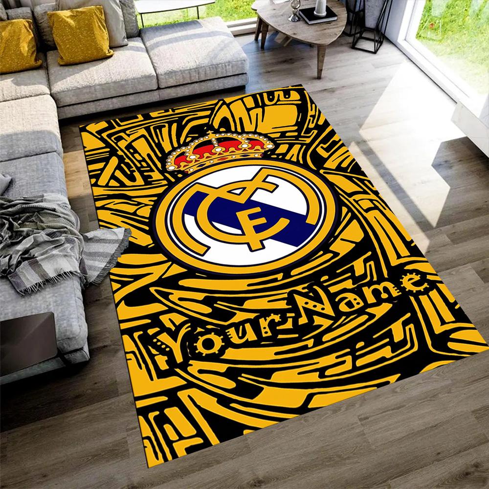 Real Madrid Club Customize Your Name Carpet Design for Dining Room Bedrooms Hallway Decorate Room Anti-slip Rug Office Home Decor