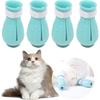 4Pcs Cat Boots for Cats Only Paw Covers Protectors Claws Shoes Paws Wound Boot Silicon Anti Scratch Cat Mittens for Bathing, Nail Clipping, Ears