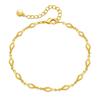 Womens Minimalist 18k Gold Plated Geometric Thin Chain Gold Bracelet