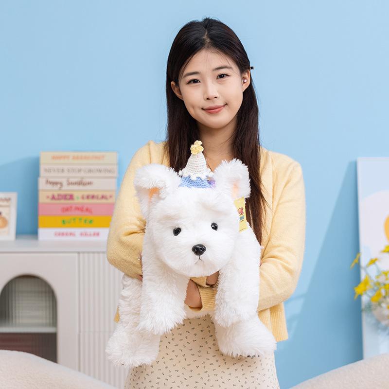 Doll Tribe Cute West Highland Doll Plush Simulation Doll Children's Soothing Doll Birthday Gift