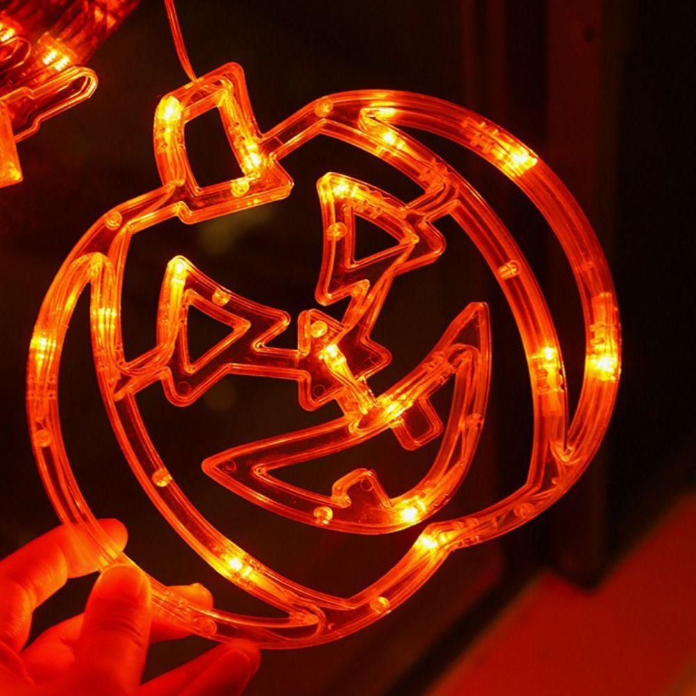 LED Powered Halloween Suction Cup Light Glowing Effect Orange Color Pendant Hanging Lights Hanging Design Suction Cup Mount