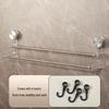 Retractable No-Drill Suction Cup Towel Rack and Hook for Bathroom Storage