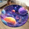 Planet Sun Round Area Rug,Carpet Rug for Living Room Bedroom Sofa Playroom Decor,Non-slip Floor Mat