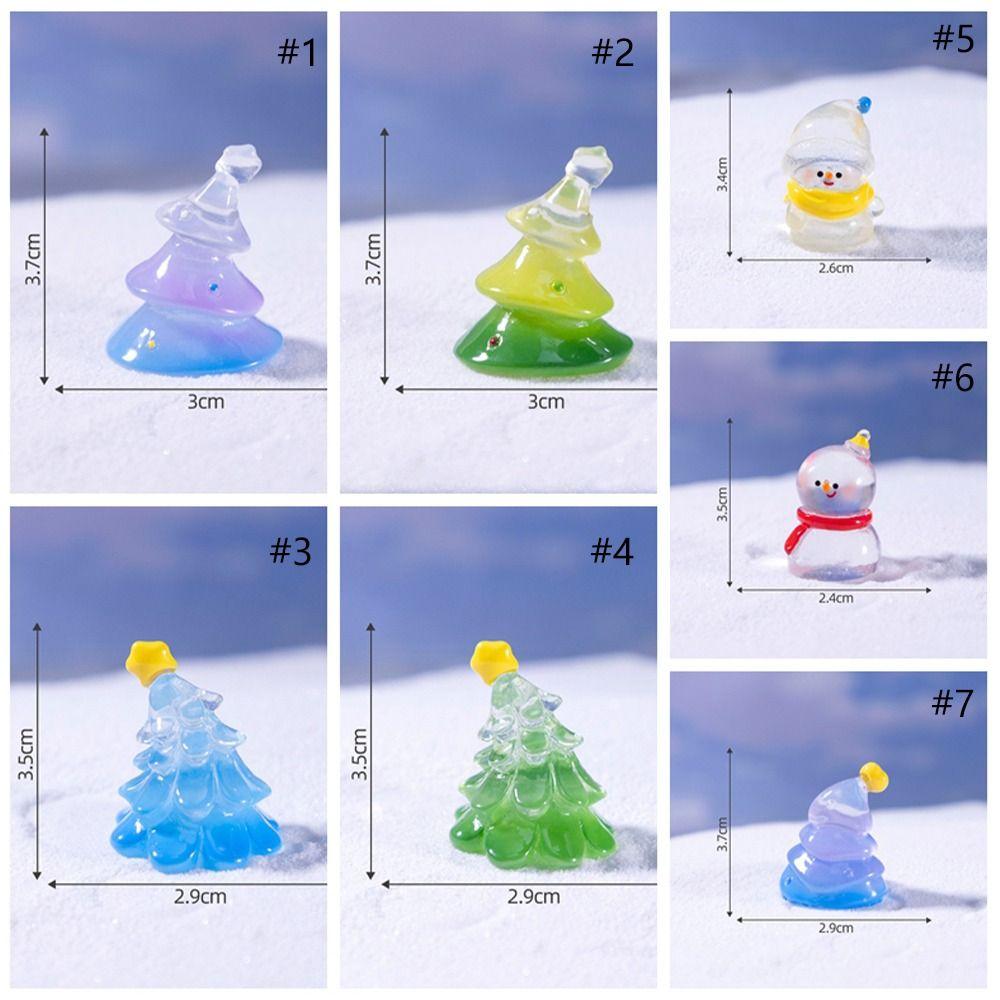 10pcs Cute Snowman Miniature Figurines Transparent Merry Christmas Decoration  Christmas Gift