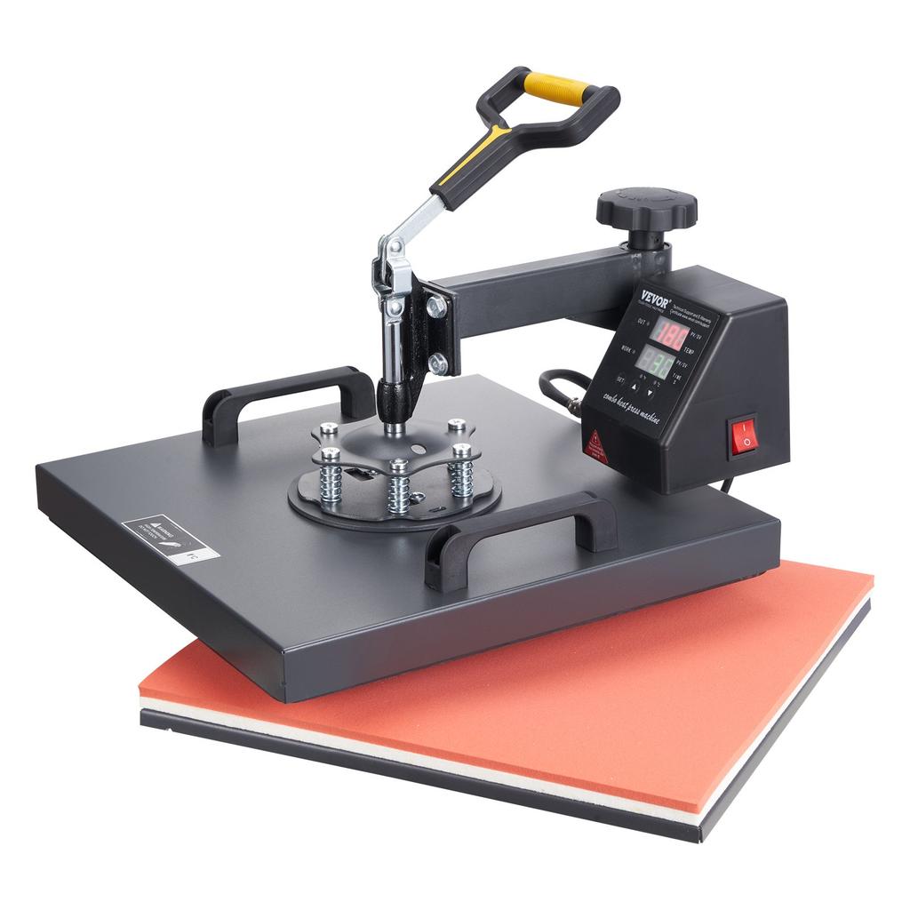 VEVOR Heat Press Machine, 15x15inch / 38x38cm, 2IN1 Clamshell Sublimation Transfer Printer with Teflon Coating, Digital Precise Heat Control