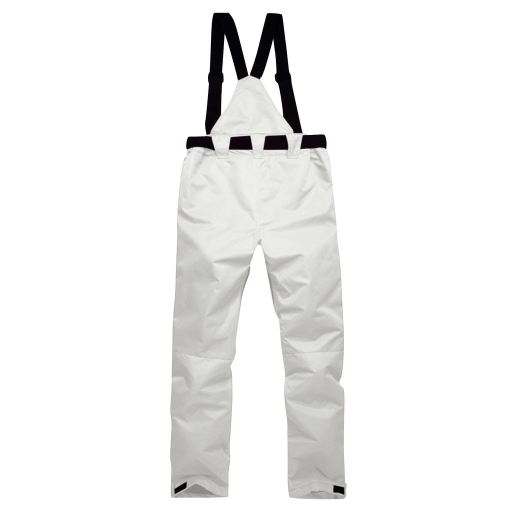 Couple's Color Warm Thick Pocket Strap Ski Pants For Men And Women