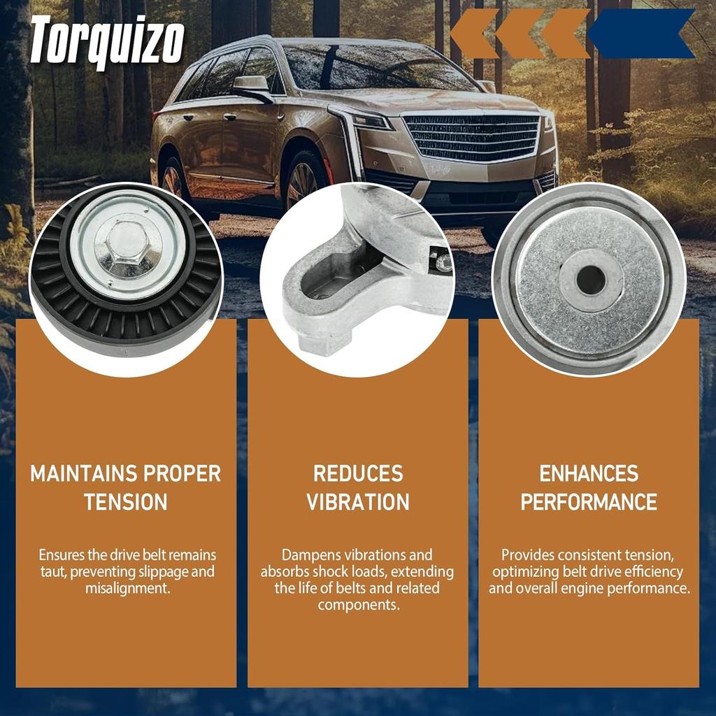 Belt Tensioner Assembly Smooth Pulley For 2010-2011 Toyota Camry 2.5L, OE 166200V010, 1662036030, 39096, 49438