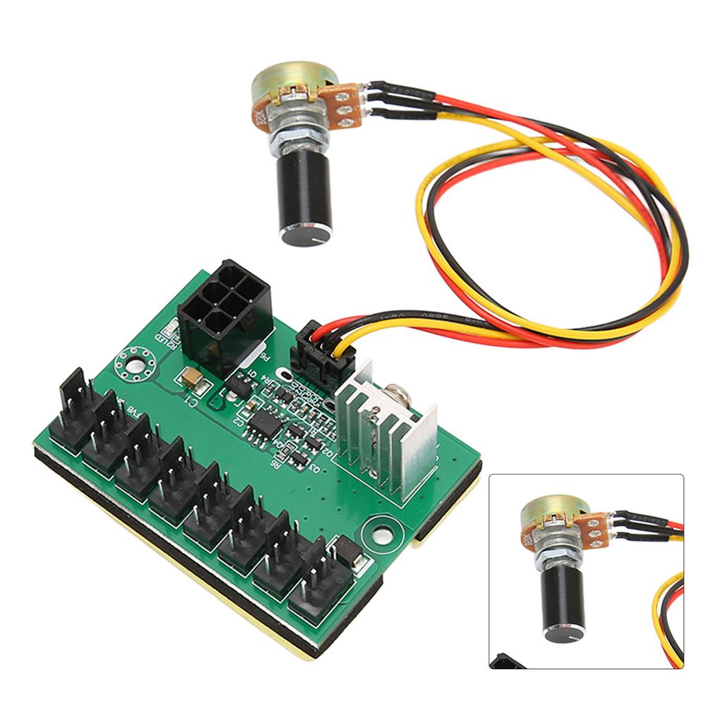 PC Fan Hub 2 Pin 3 Pin 4 Pin Fan Adapter PWM PC Case Cooling Fan Hub Voltage Regulator 8 Way Splitter 12V Speed