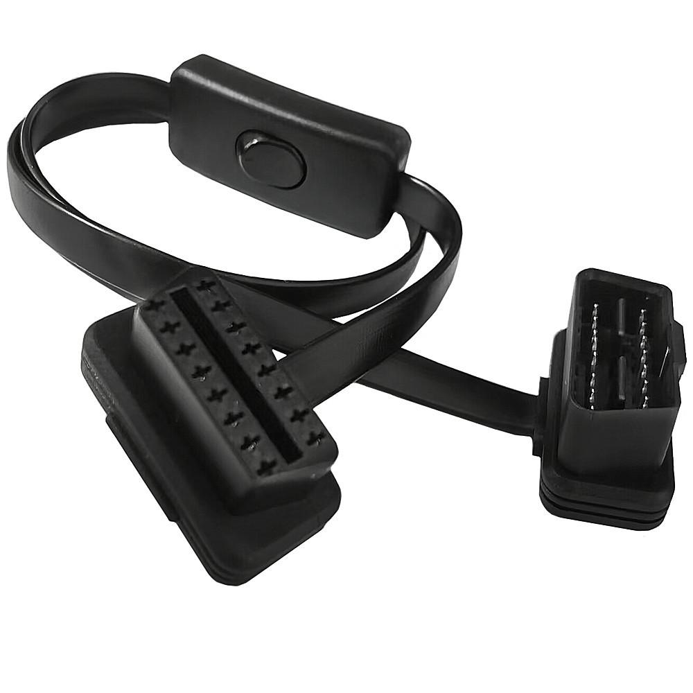 

JUNSUNMAY 60cm ELM327 16 Pin OBD II Male to Female Extension Cable with Switch Type A