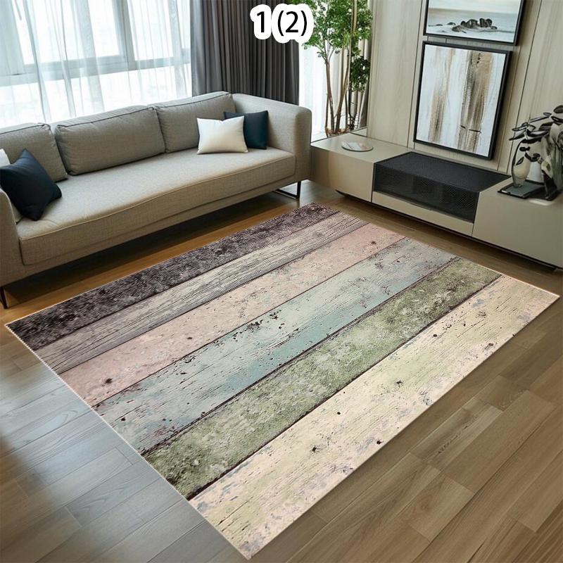 Vintage Wood Grain Striped Area Rug Living Room Bedroom Modern Farmhouse Decor Non Slip Carpet for Design Perfect for HomeC