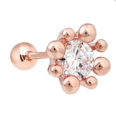 Bubble Bubble 14K Gold Needle Rose Gold White Cubic Piercing (S8539498)