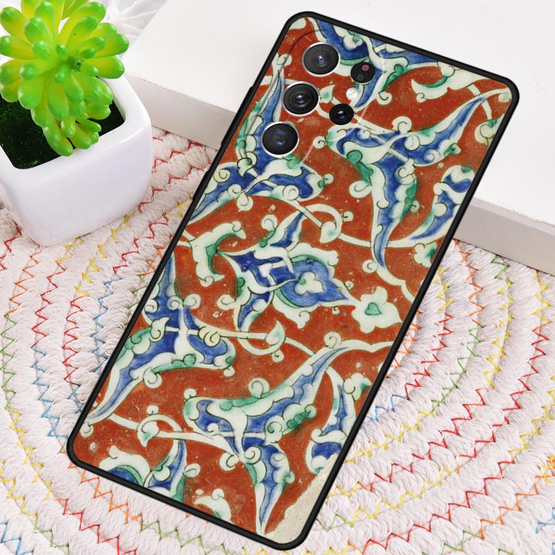 Ancient Floral Tiles Phone Case for Samsung Galaxy note 10 pro S26 Ultra S23 S24 FE S25 S21 S22 PLUS shockproof Cove