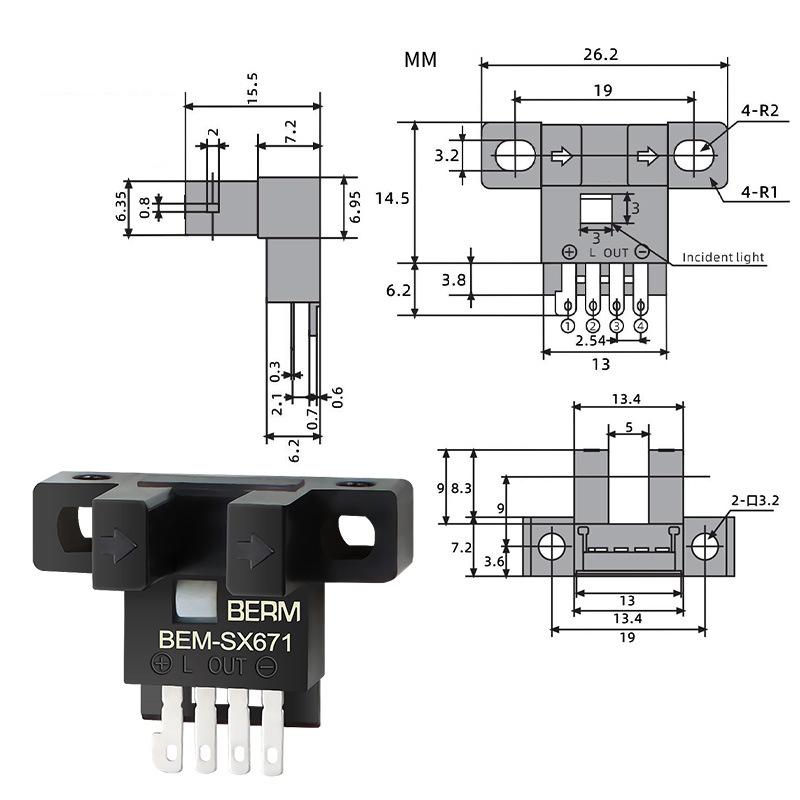 1 Stück Photoelektrischer Schalter Sensor EE-SX670 EE-SX671 EE-SX672 EE-SX673 EE-SX674 EE SX670A SX671A SX672A SX670P EE-SX672R EE-SX674P