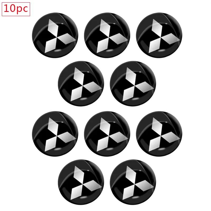 

10pcs Universal Car Logo Decoration Interior Small Sticker Decal For Mitsubishi Lancer Montero I200 Pajero Eclipse Accessories чорний