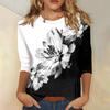 T-shirt à manches longues pour femme, t-shirt à fleurs, haut décontracté, vêtements de sport d'extérieur, automne et hiver, nouveaux vêtements à la mode