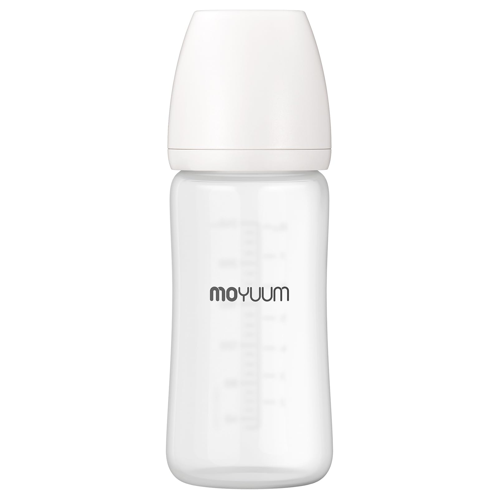 

MOYUUM Silicone-Coated Glass Baby Bottle, 240ml, for Ages 3 Months and Up, Slim Design, Round Hole, 2025 Model