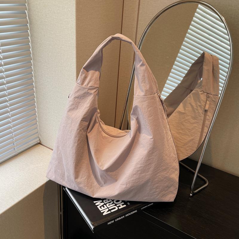 Casual canvas bag Korean lazy style underarm bag 2025 new large-capacity nylon cloth tote bag shoulder bag