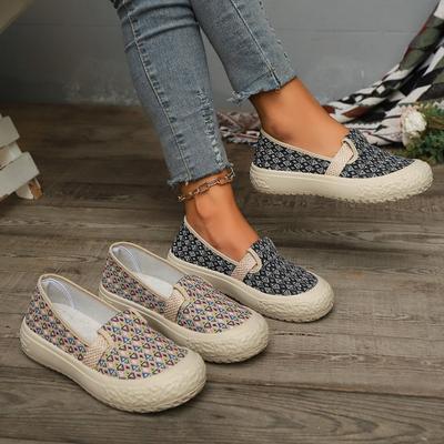 Fashion 2024High Quality Women Shoes Ethnic Style WovenEmbroidery Shoes Female Fashion BreathableFlat Sole Casual Shoes for Women