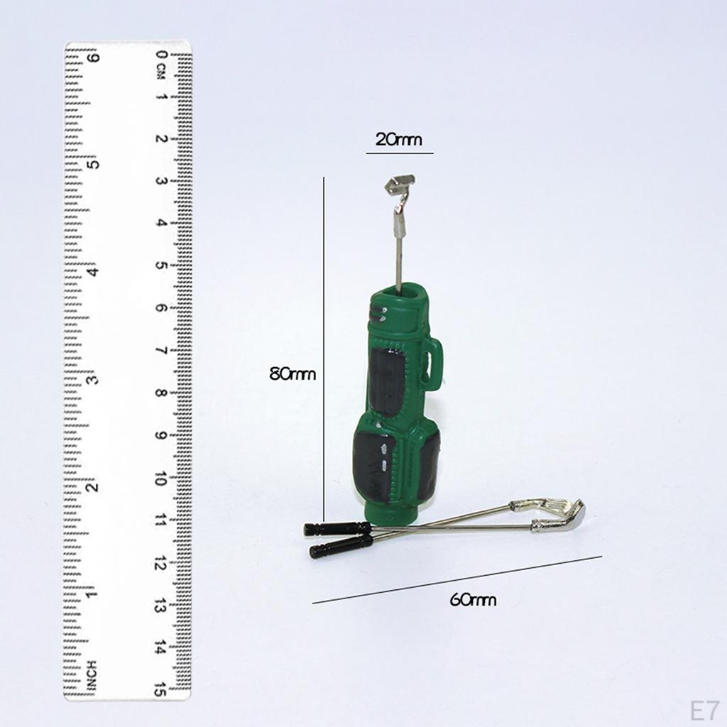 1/12 or 1/6 Doll House Golf Clubs with Bag 3 Miniature Scene Accessory