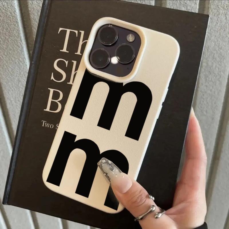 Black Letter "M" Print Phone Case For iPhone 17 Air 16 15 14 13 12 11 Pro Max X XR XS Max 17 Plus 17 Pro Soft  Cover Carcasa