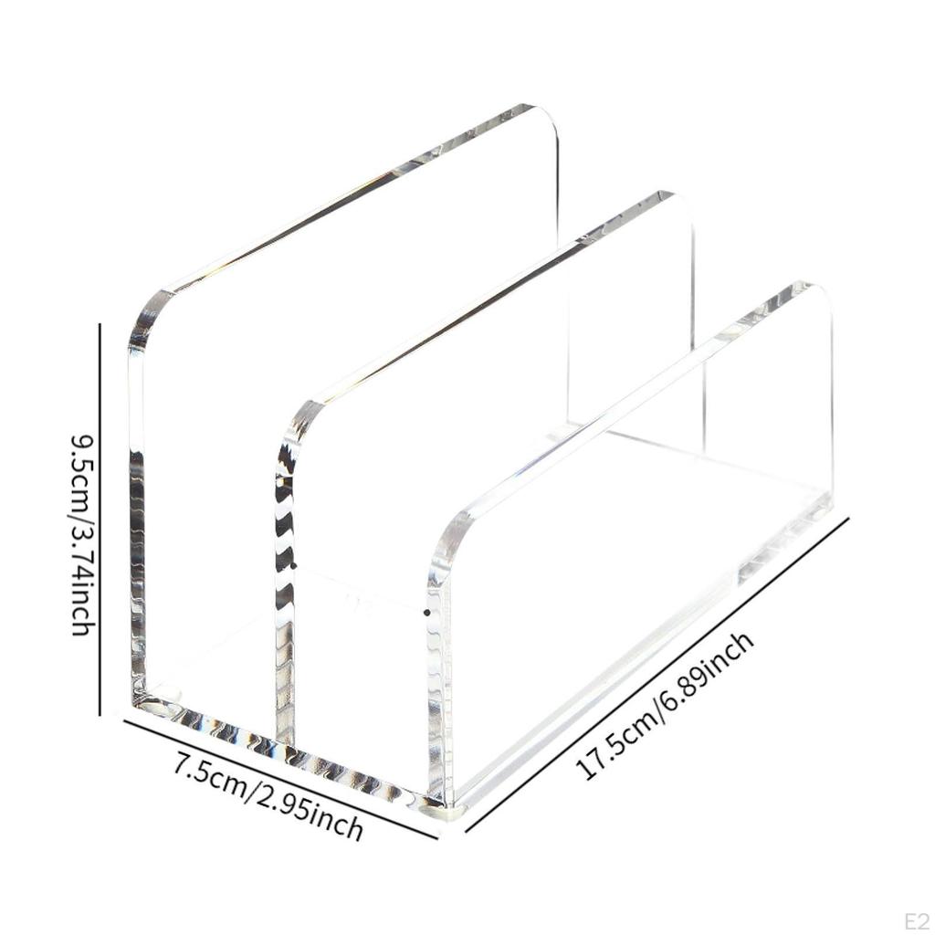 Acrylic Mail Sorter, File Organizer, Lightweight, Document Storage Stand Envelope Holder for