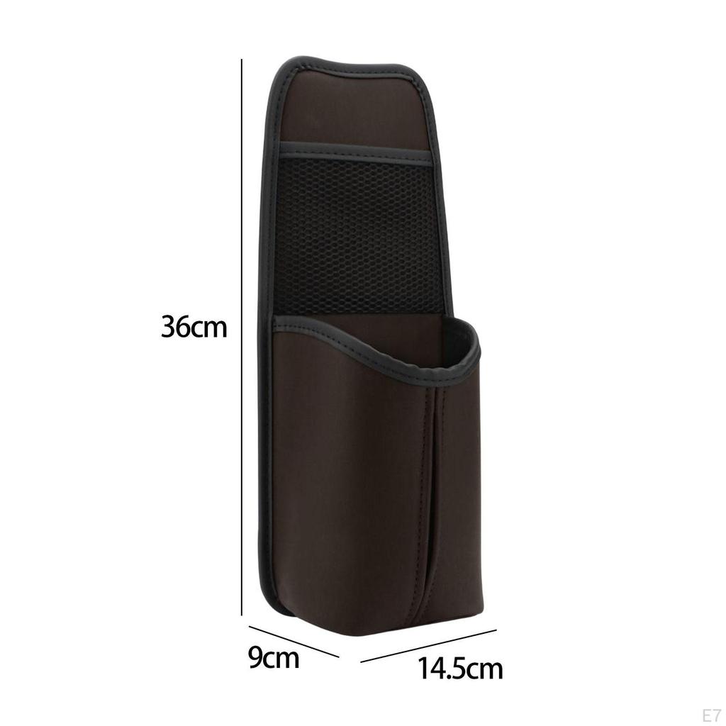 Storage Bag, Side Organizer, Large Capacity Cell Phones Cup Holder with Mesh Pocket for Truck