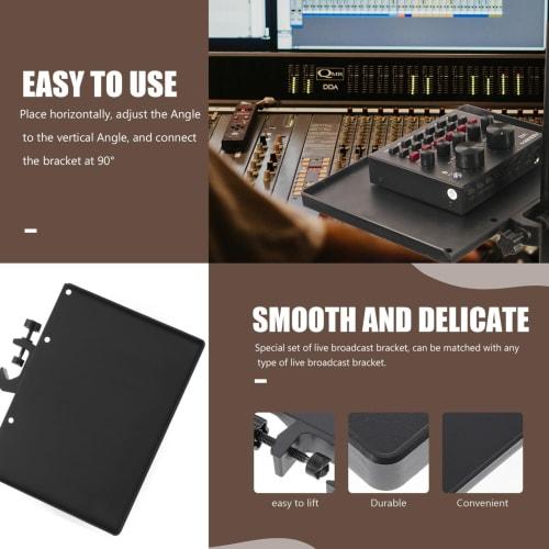 Set of 2 Microphone Stand Trays, Mounting Trays for Microphones, Music Sheets, Microphones, and Accessories, Frameworks, and Accessories for Microphon