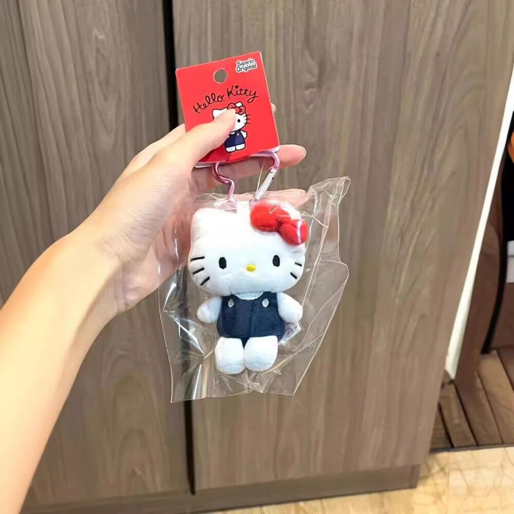 new Sanrio Hello Kitty Stuffed Doll Keychain Love Knot Kitty Cat Cute Cartoon Stuffed Keychains Bag Accessories Ornament Gifts