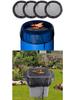 Garden Patio Rain Barrel Mesh Cover - Black Insect & Leaf Protection
