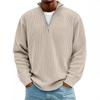 2026 Autumn Men's Casual Corduroy Polo Shirt with Stand-up Collar and Zipper