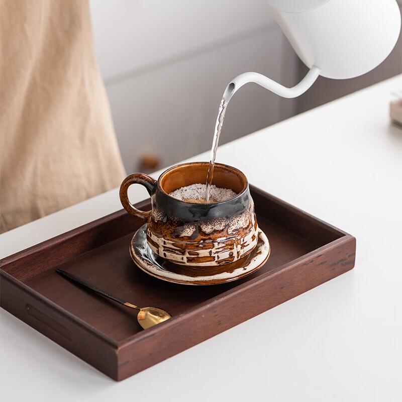 OLOEY Retro Kiln-Glazed Ceramic Travel Coffee Mug