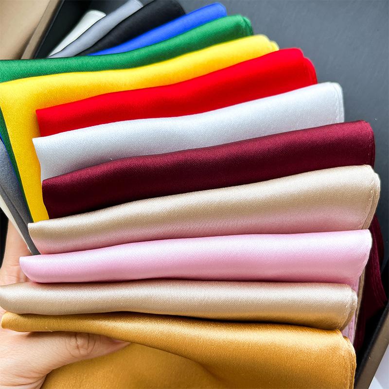 Korean version plain color high-end silk scarf women's 53 mulberry silk square scarf summer solid color versatile silk square scarf scarf