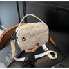 Spring new broken flower canvas bag fashionable versatile small square bag high-end trend shoulder messenger bag
