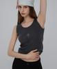 CHICKS Koi Pigment Tank Top Charcoal