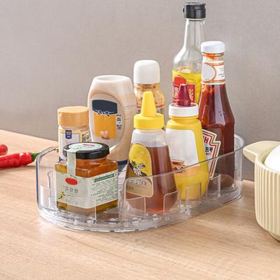 Yousheng Kühlschrank Aufbewahrungsbox Gewürzregal 360-Grad drehbares Design Große Kapazität Transparente Drehscheibe Gewürz-Organizer