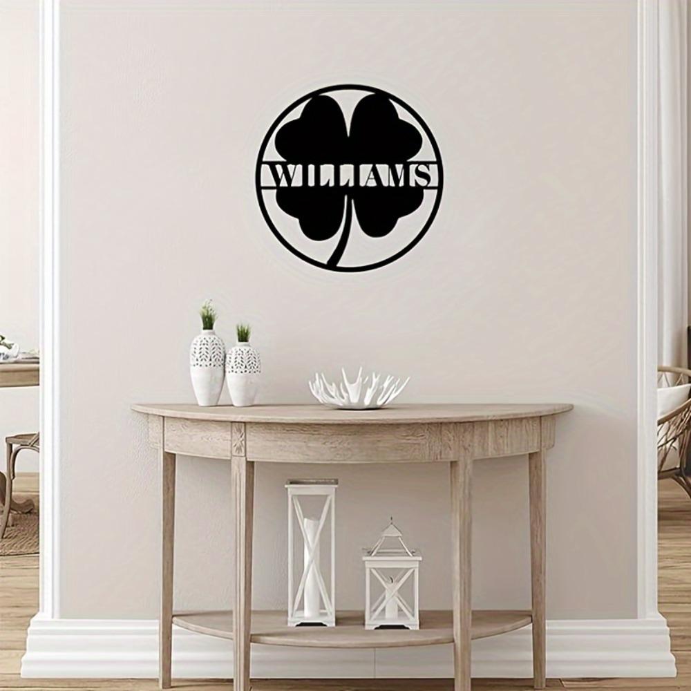Custom Personalized Shamrock Family Name Metal Wall Art Durable Iron Sign Indoor Outdoor Vintage Decor