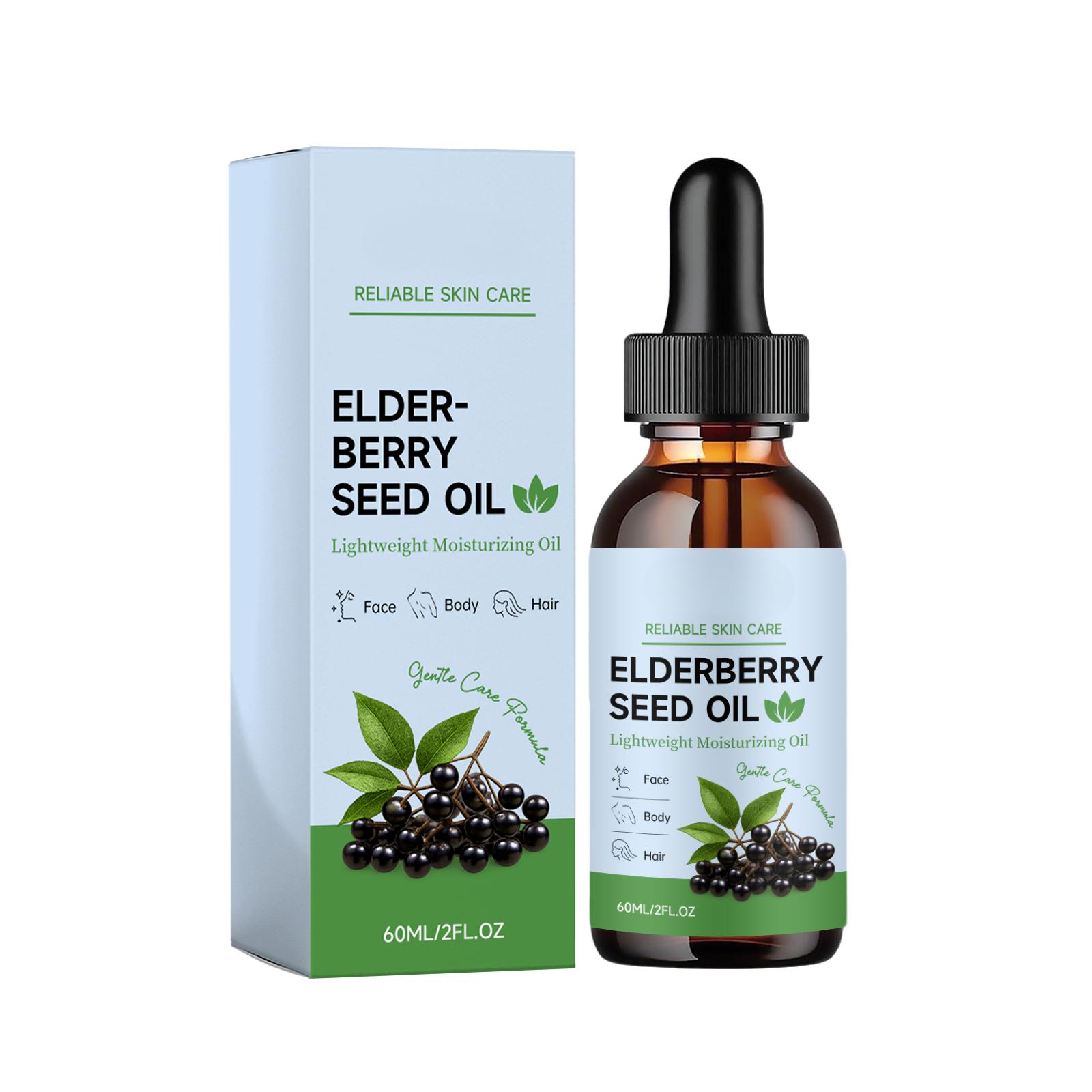 Elderberry Moisturizing Oil - Hydrating Face and Body Oil - for Dry, Dehydrated Skin - Non-Greasy Daily Moisturizer