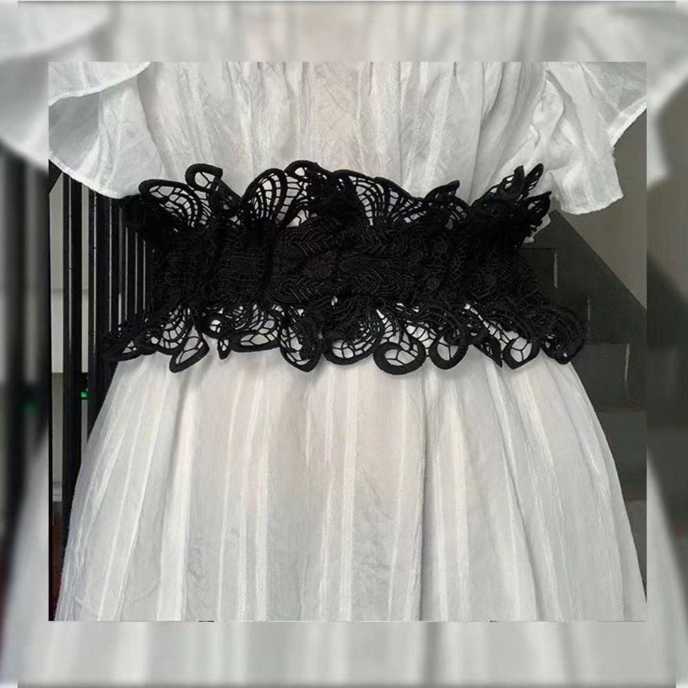 Hollow Corset Belt Elastic Wide Waist Corset Luxury Lace Cummerbunds  Girl