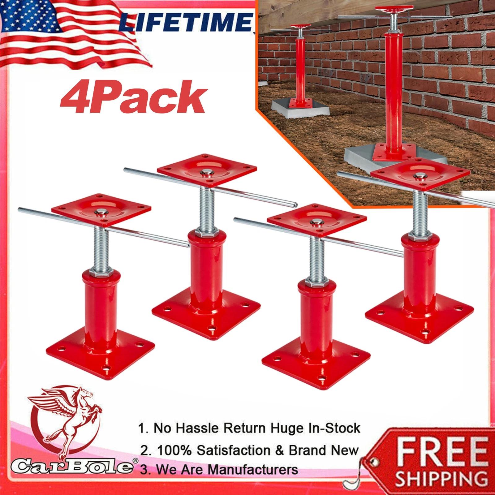 

4X Universal Floor House Jacks For Leveling Crawlspace Screw Pole Jack 7 -11 11049084