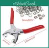 100pcs Ring Metal Snap Prong Fasteners Press Studs Poppers Plier