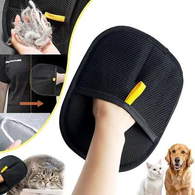 Pet Hair Removal Tool Reusable Static Removal Gloves Double-Sided Grooming Gloves for Pets Removes Pet Fur Hair for Carpets