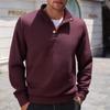 Spring Autumn Quartet Men's Standing Collar Single Breasted Casual Long Sleeve Sweatshirt Men Warmth Comfortable Fit Skin-friendly Breathable Tops