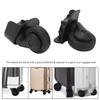 1 Pair Luggage Swivel Casters Plastic Mute Suitcase Swivel Wheel Repalcement Black A65