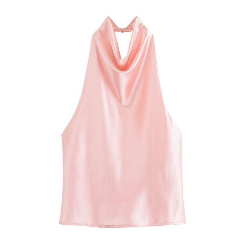 

Kaslead Новая женская одежда Западный стиль Текстура шелкового сегмента Топ без спинки Юбка 3203317 10317 Tops L